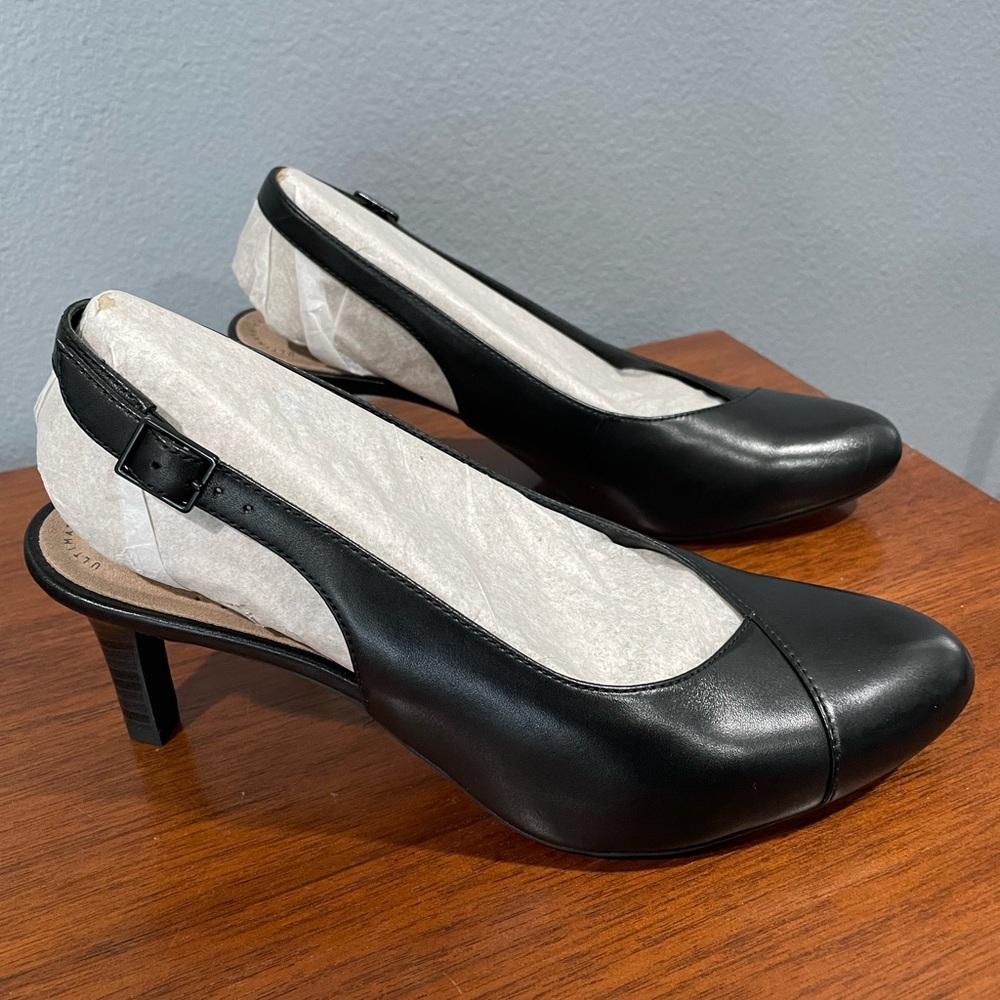 Clarks leather slingback pumps. Size 10.  Brand new.